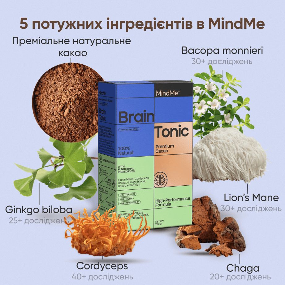 Какао MindMe Brain Tonic натуральное функциональное 200 г - фото 3