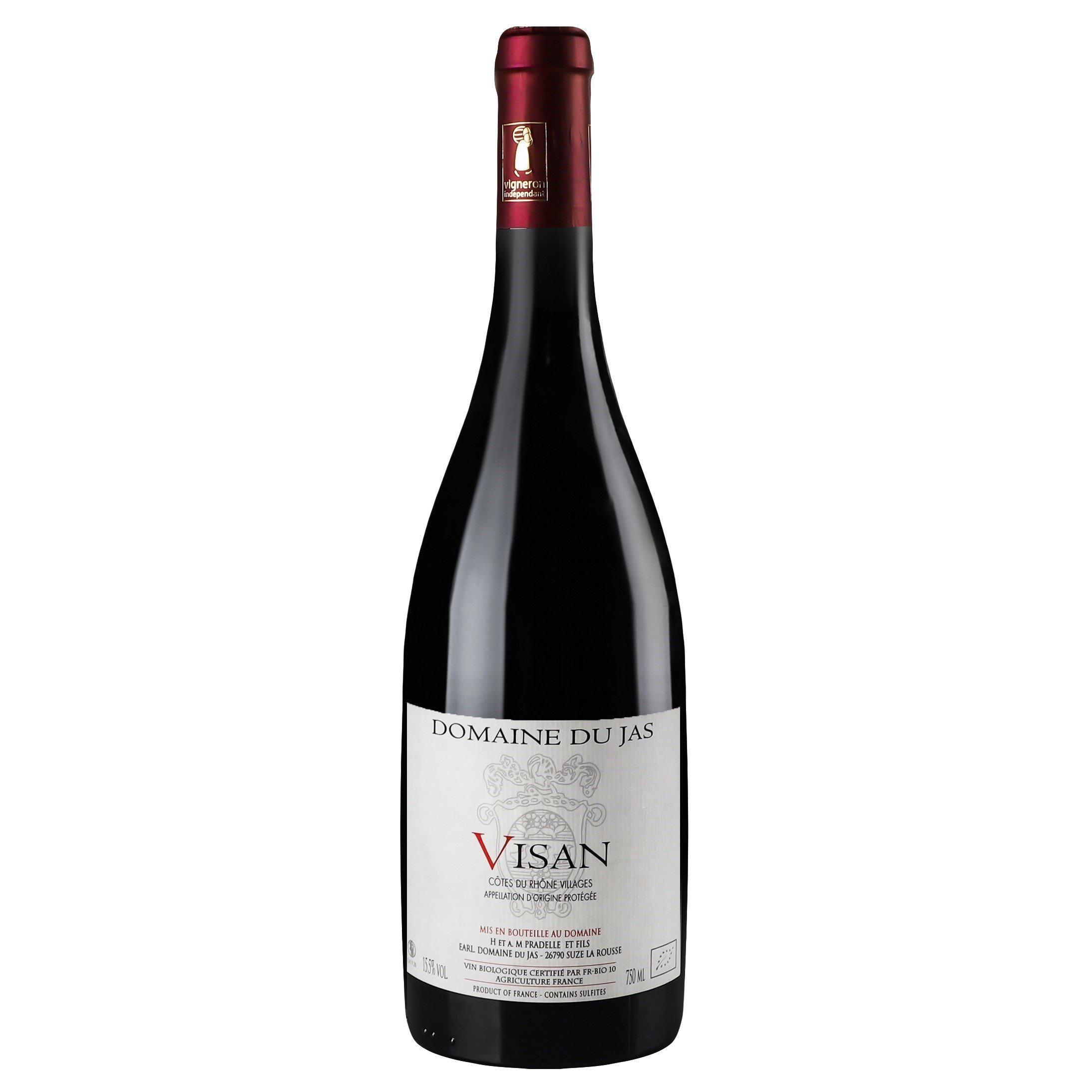Вино Domaine du Jas Cotes du Rhone Villages Visan 2018, 0,75 л, 15,5% (705079) - фото 1