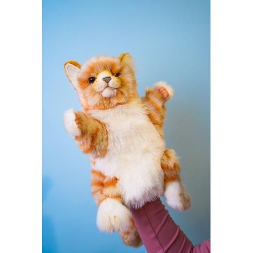 Мягкая игрушка на руку Hansa Puppet Имбирный кот, 30 см, белый с оранжевым (7182) - фото 6