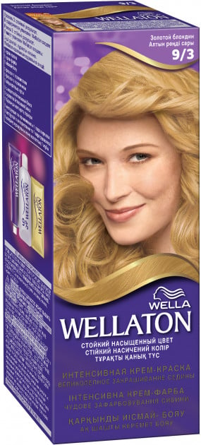 Стійка крем-фарба для волосся Wellaton, відтінок 9/3 (золотий блондин), 110 мл - фото 1