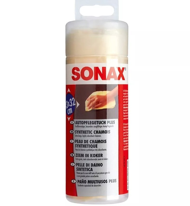 Салфетка из синтетической замши в тубе Sonax Autopflege Tuch Plus, 43х32 см - фото 1