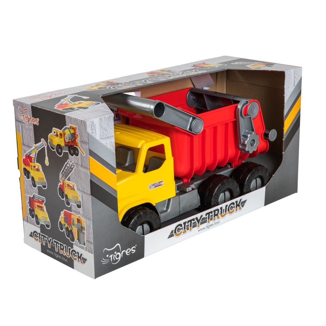 Машинка Tigres City Truck Самосвал желтая с красным (39368) - фото 3