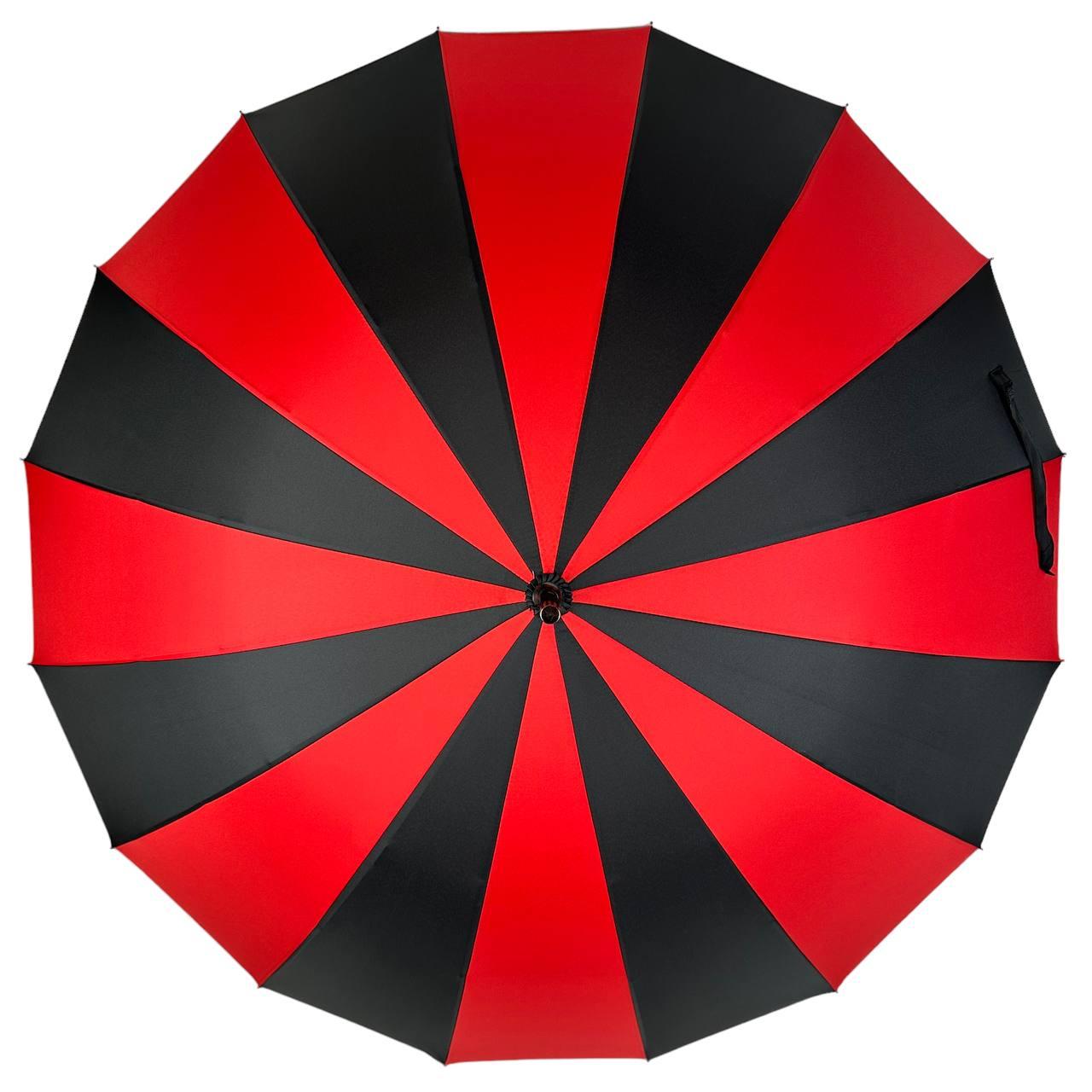 Женский зонт-трость полуавтомат Toprain 98 см красный - фото 4