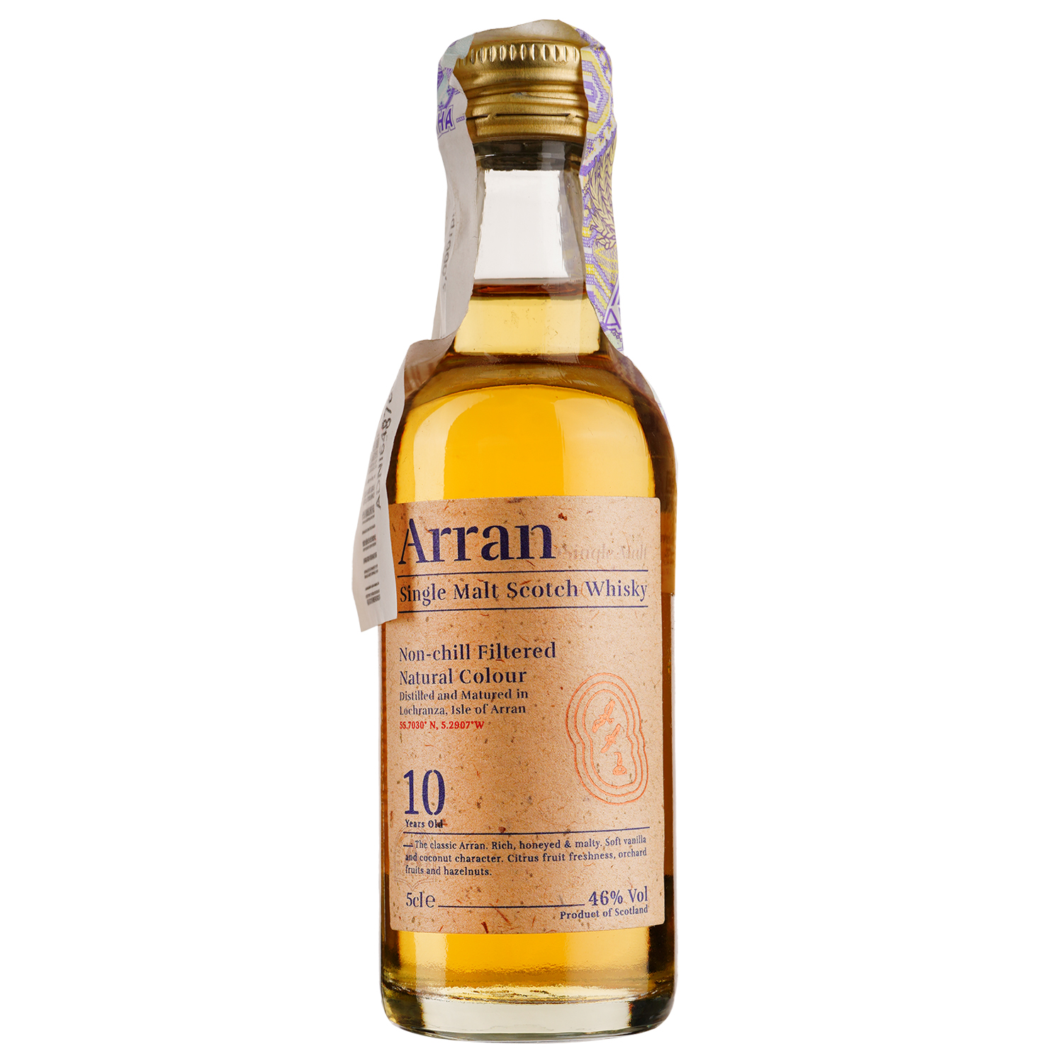 Виски Arran 10 yo Single Malt Scotch Whisky 46% 0.05 л - фото 1