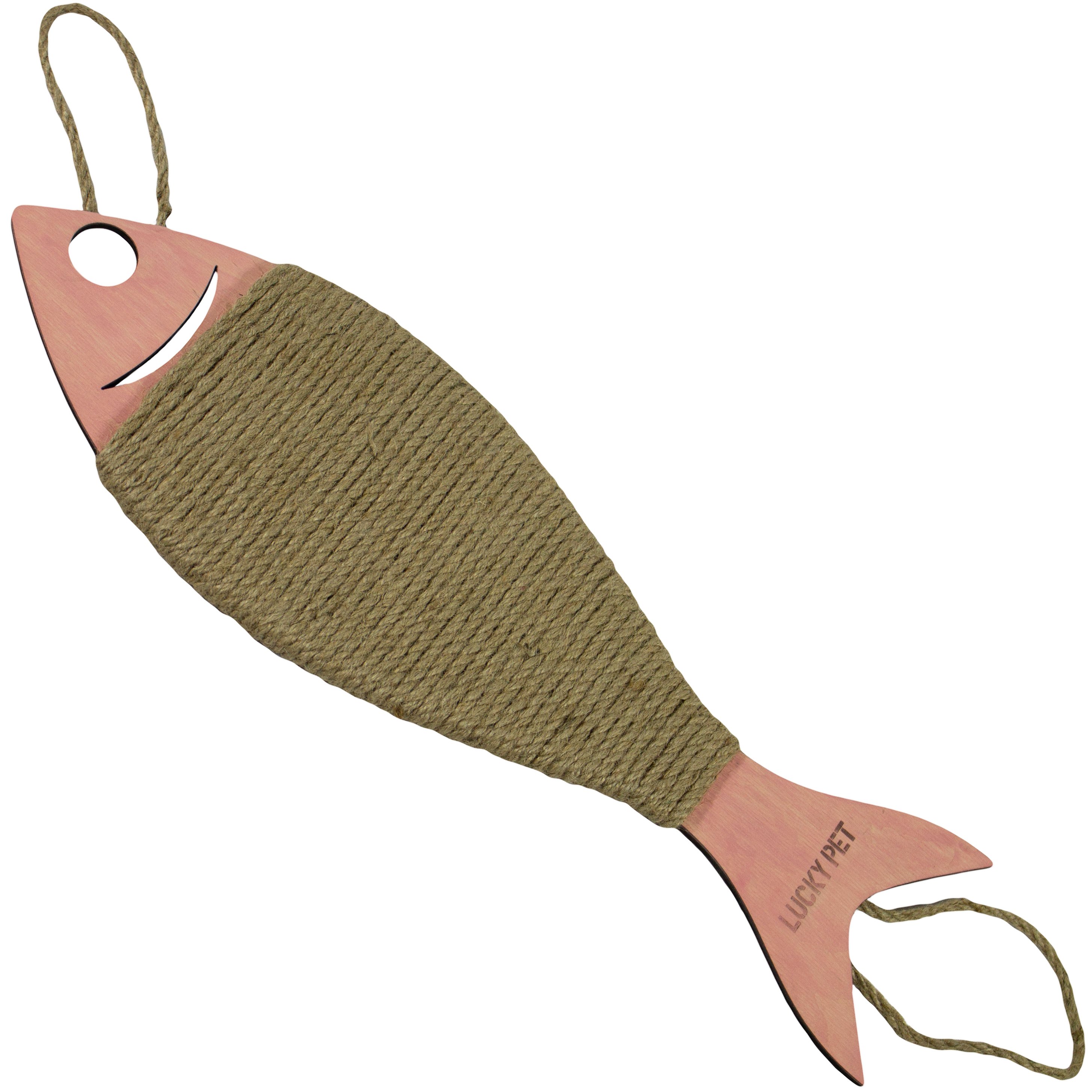 Когтеточка Lucky Pet Эко Рыбка 35х10 см розовая - фото 1