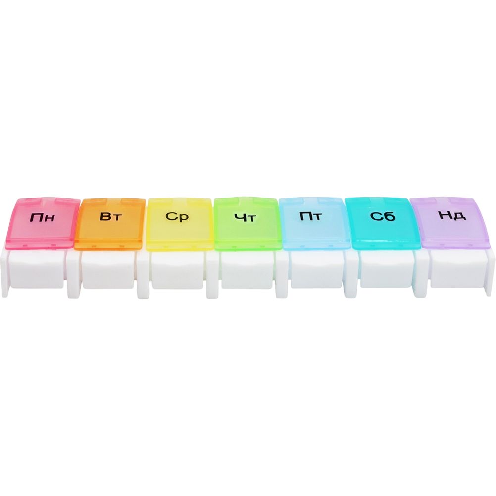 Органайзер для таблеток МВМ My Home PC-11, 7 днів 22.3х5.2х2.8 см різнобарвний (PC-11 COLOR) - фото 1