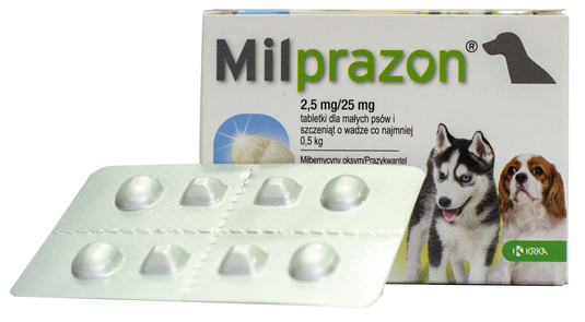 Таблетки со вкусом мяса Милпразон KRKA для маленьких собак и щенков до 5 кг, 1 шт. - фото 1