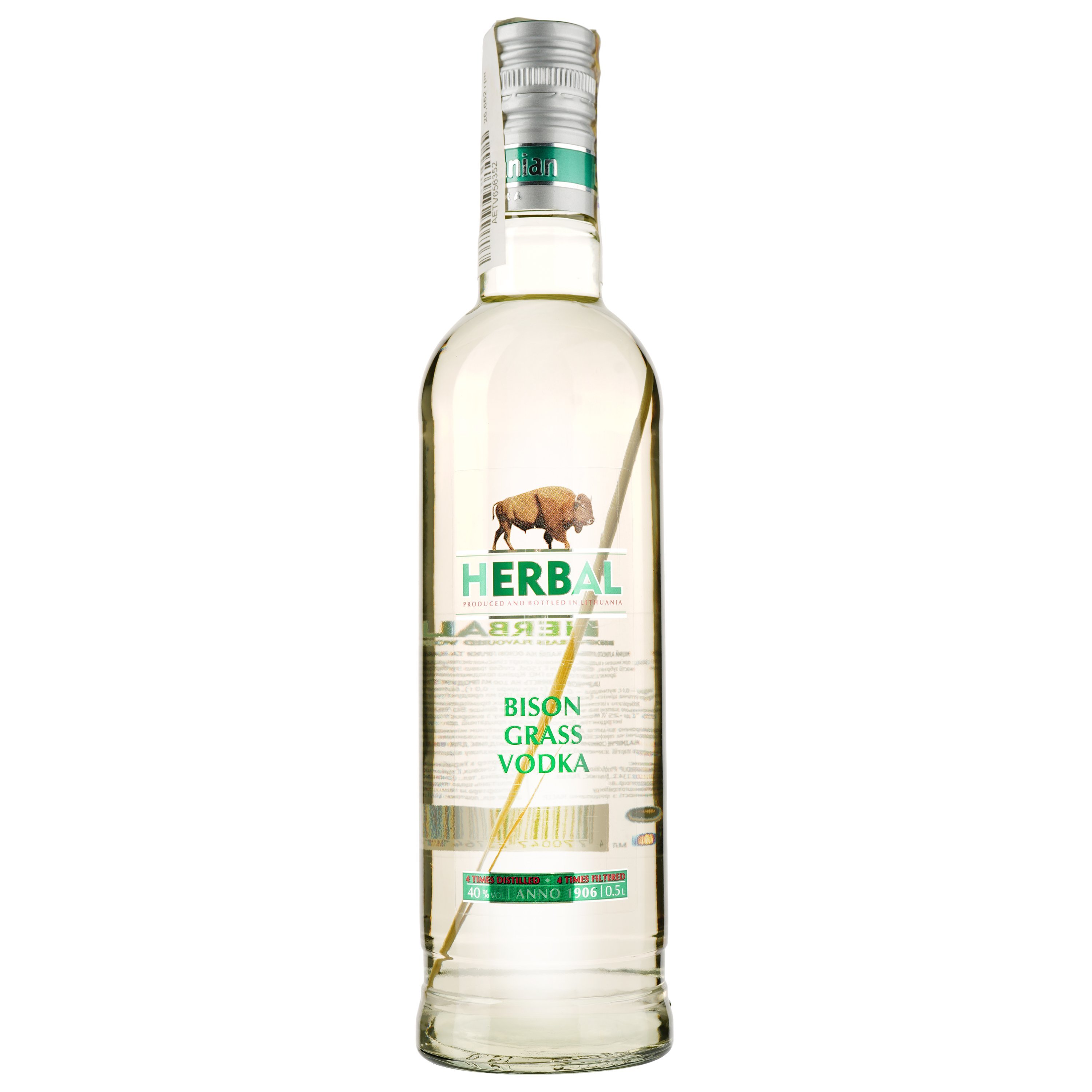Водка Lithuanian Vodka Herbal Bison Grass, 40%, 0,5 л - фото 1