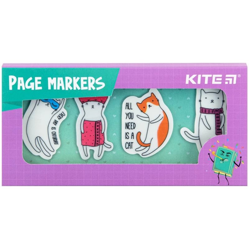 Закладки пластиковые Kite Cats, 35х50 мм, 80 шт. (K22-479-6) - фото 1