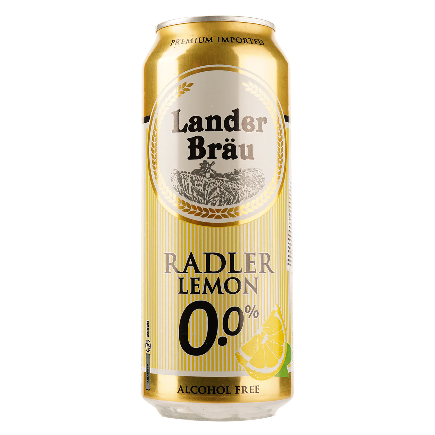 Пиво Landerbrau Radler Lemon, безалкогольное, светлое, фильтрованное, ж/б, 0,5 л - фото 1