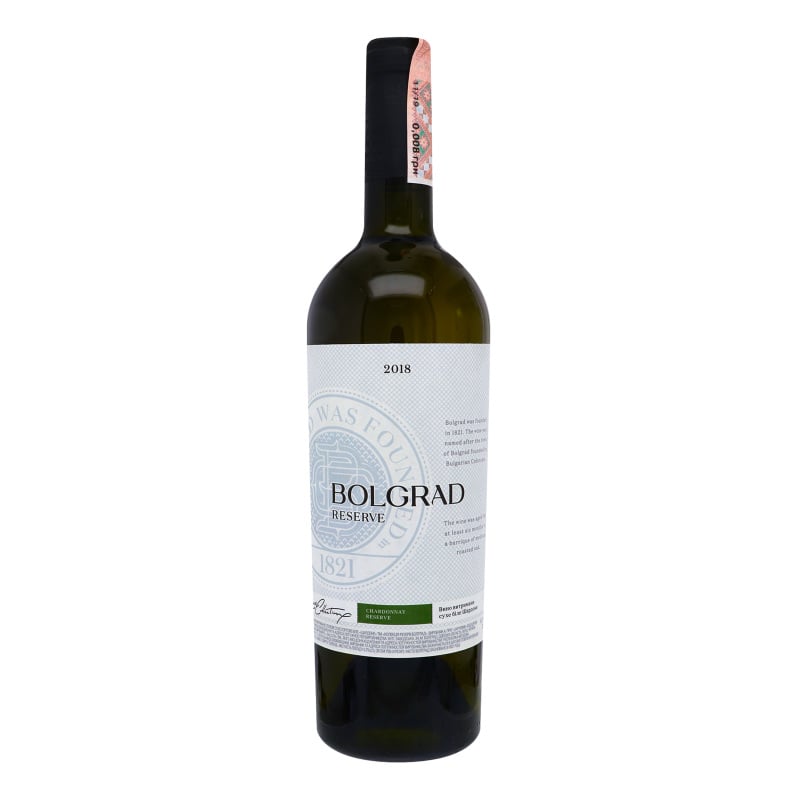 Вино выдержанное Bolgrad Chardonnay Reserve, белое, сухое, 13,2%, 0,75 л - фото 1