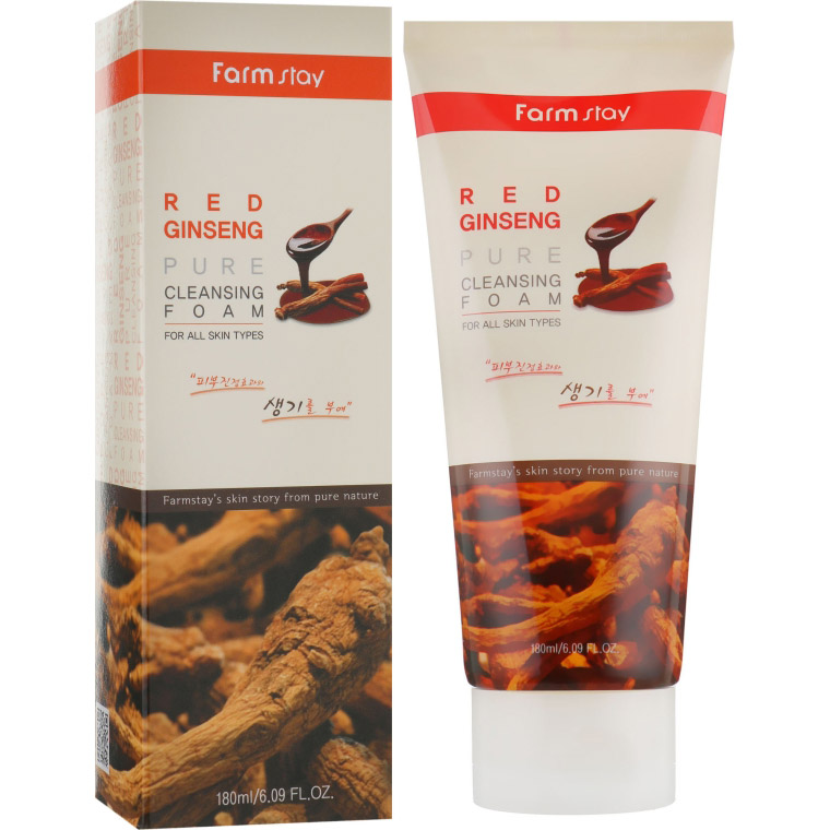 Пінка для вмивання FarmStay Red Ginseng Pure Cleansing Foam, з червоним женьшенем, 180 мл - фото 2