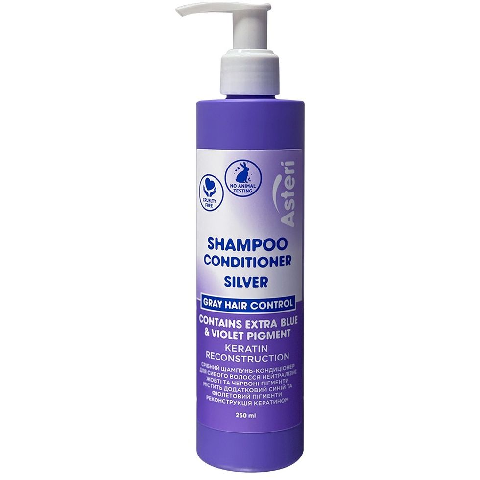 Шампунь-кондиціонер Asteri Silver Shampoo Gray Hair Control 250 мл - фото 1