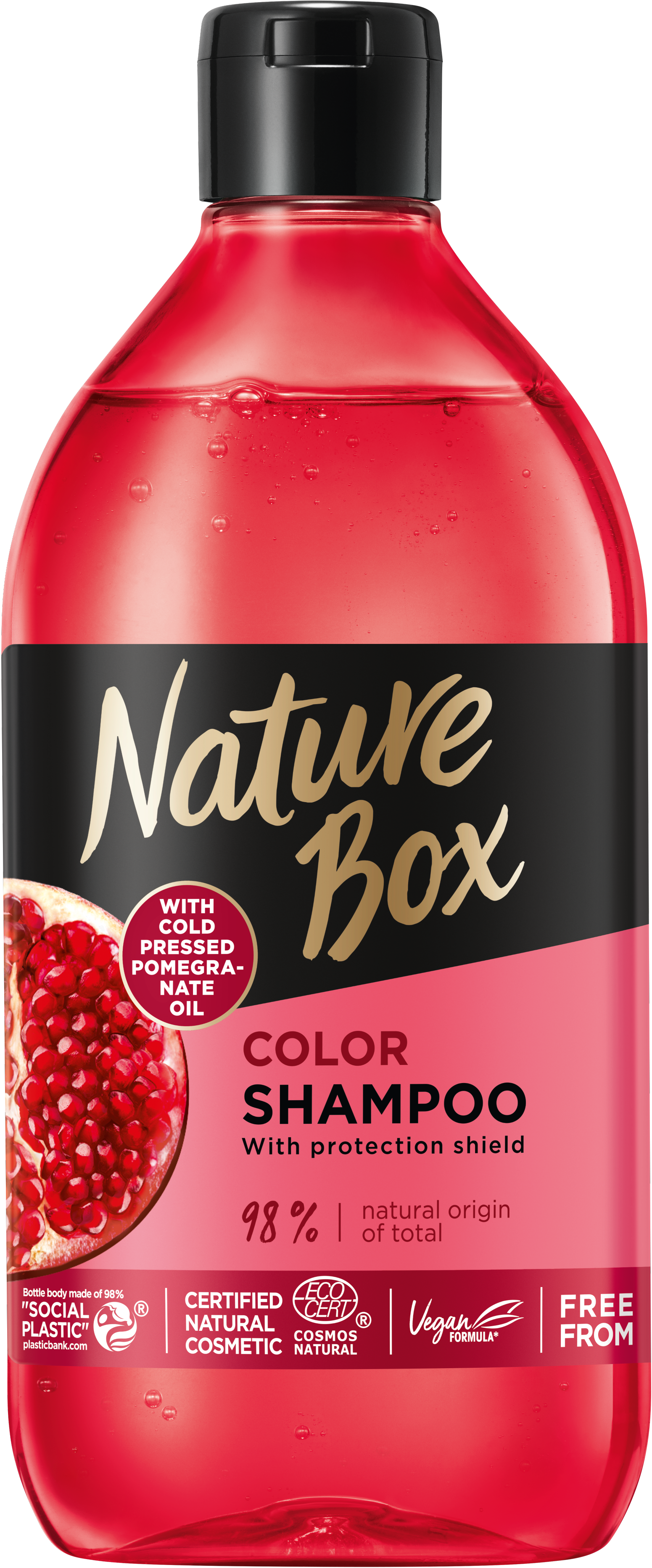 Шампунь Nature Box для фарбованого волосся, з гранатовою олією холодного віджиму, 385 мл - фото 1