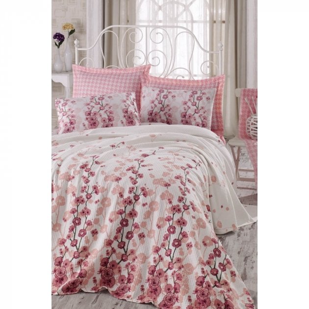Комплект постельного белья Eponj Home Pike Coretta A.Pembe, ранфорс, полуторный, светло-розовый, 3 предмета (svt-2000022283540) - фото 1