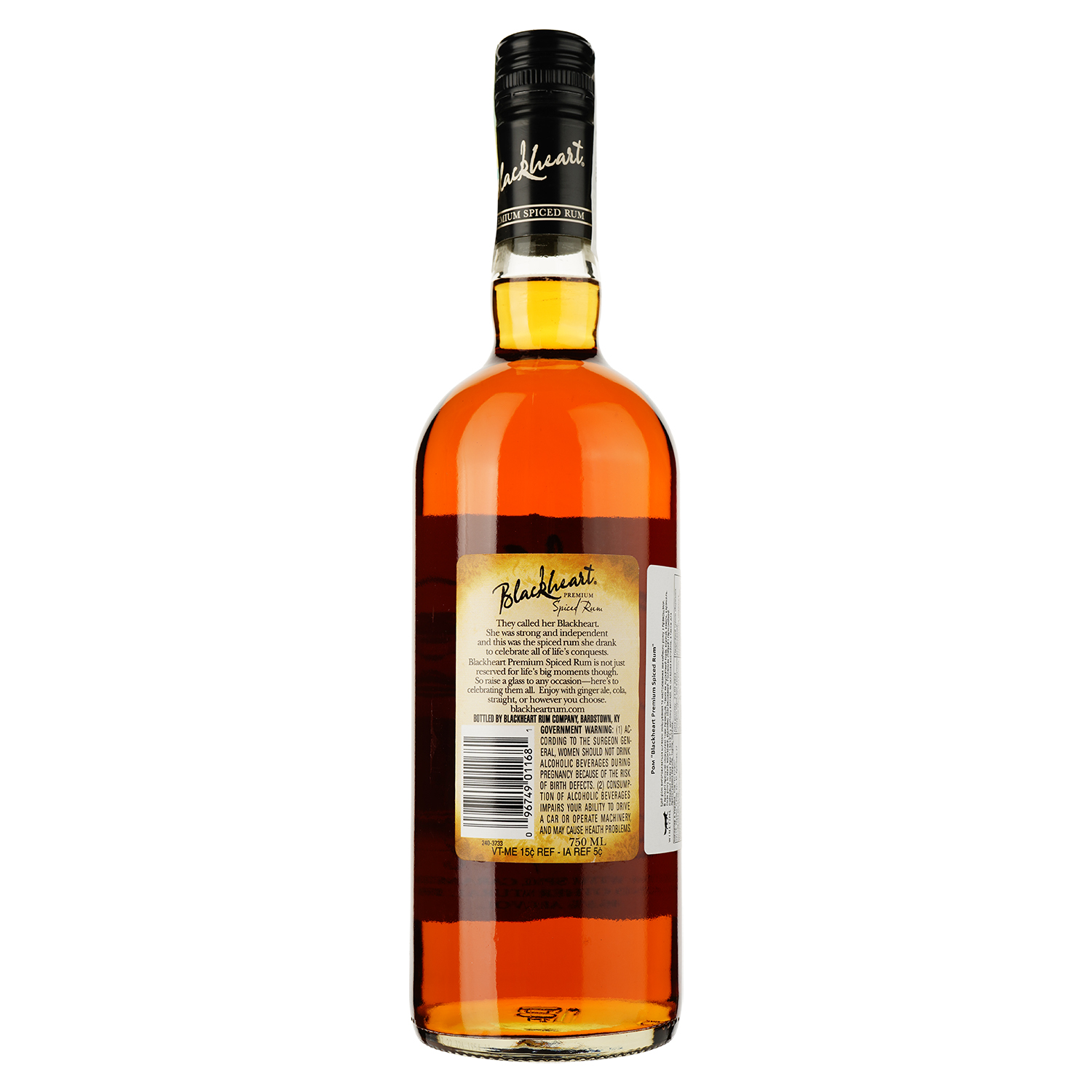 Ром Heaven Hill Distilleries Blackheart Premium Spiced Rum, 46,5%, 0,75 л - фото 2