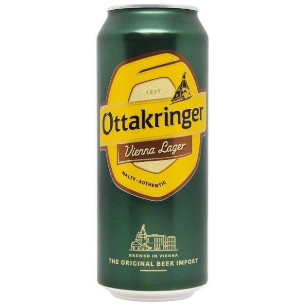 Пиво Ottakringer Wiener Original Lager, полутемное, фильтрованное, 5,3%, ж/б, 0,5 л - фото 1