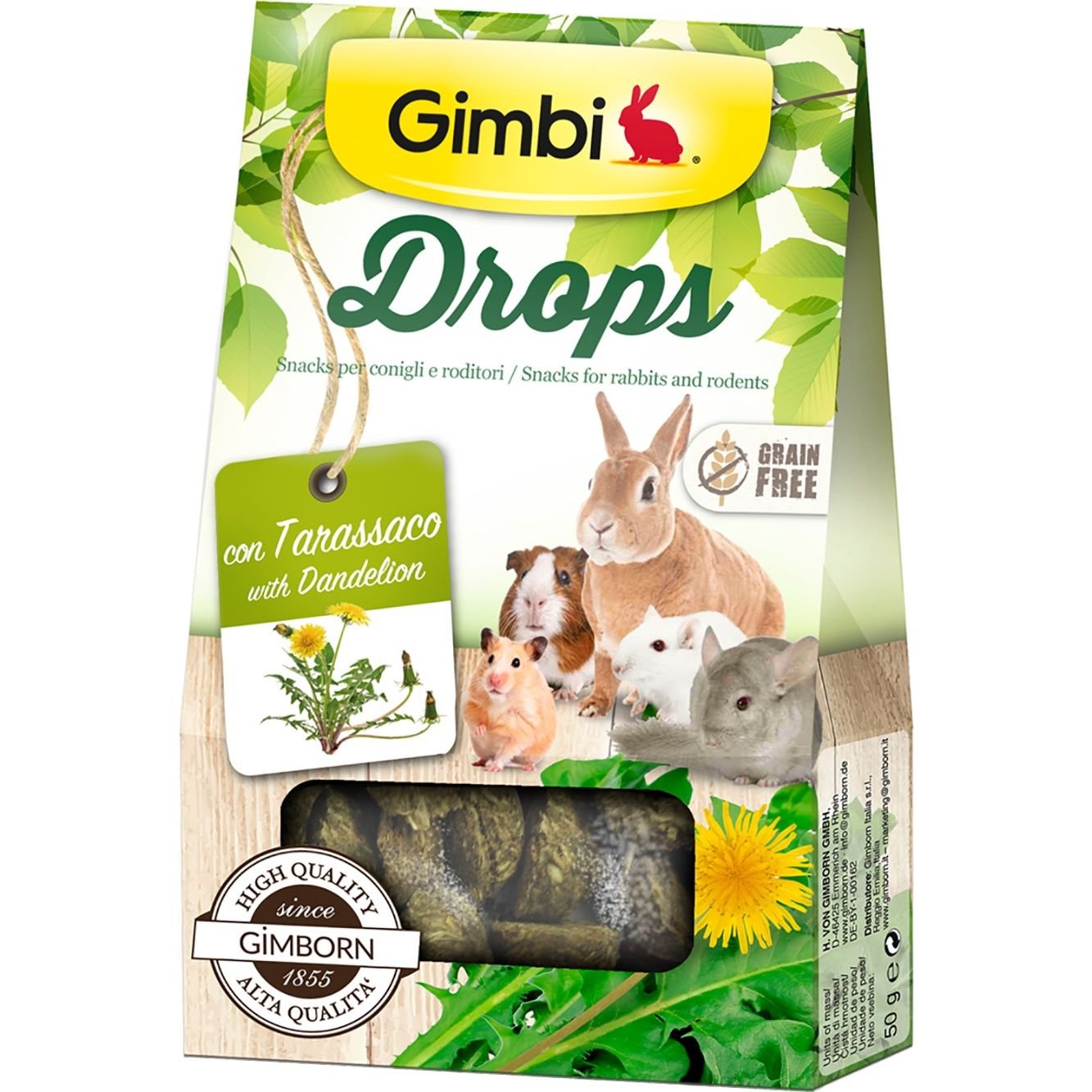 Лакомство Gimbi Drops для грызунов, дропсы с одуванчиком, 50 г - фото 1