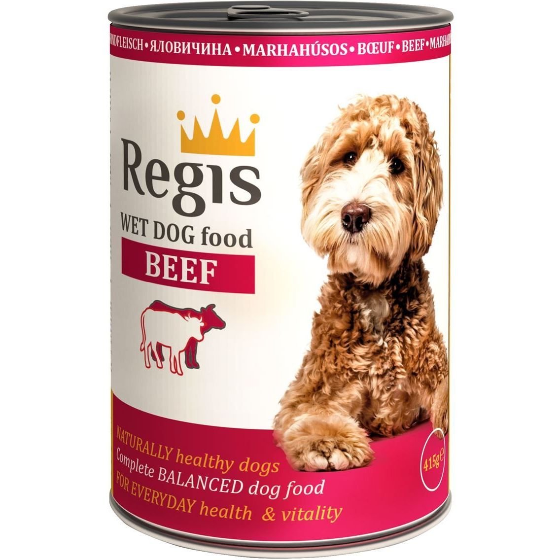 Вологий корм для собак Regis, з яловичиною, 415 г - фото 1