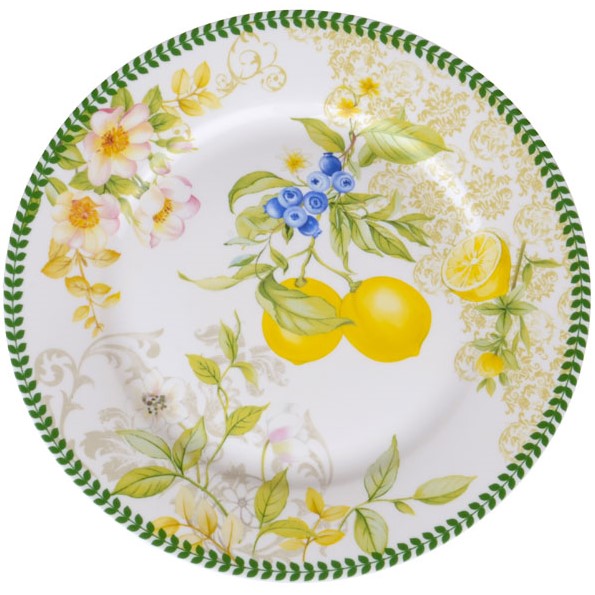 Набор тарелок Lefard Лимон, 19 см, белый с зеленым (924-409) - фото 1