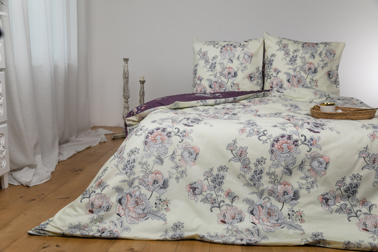 Комплект постельного белья ТЕП Soft dreams Josephina евро фиолетовый с белым (2-03859_25507) - фото 2