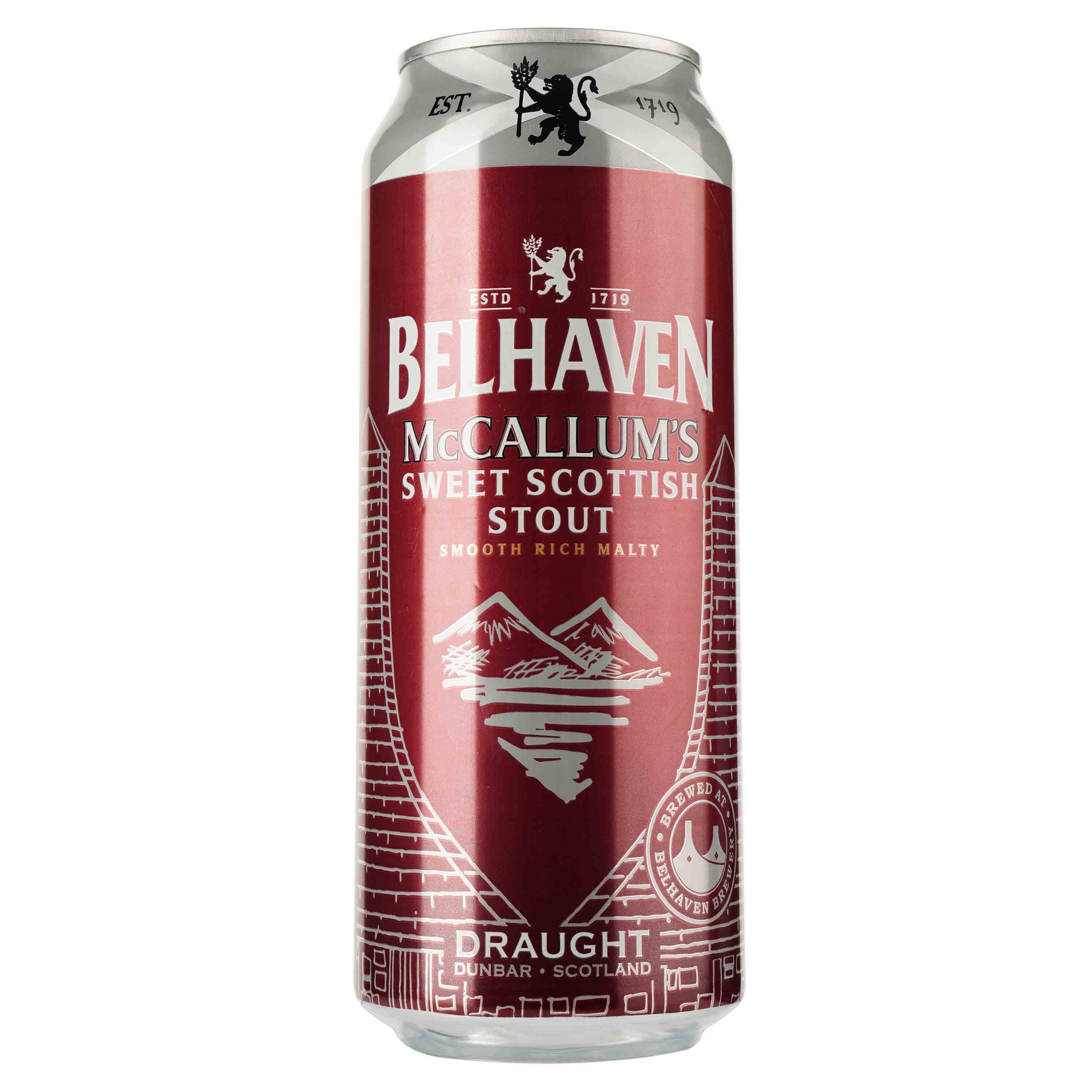 Пиво Belhaven McCallum&#39;s Sweet Scotish Stout темное 4.1% 0.44 л ж/б - фото 1