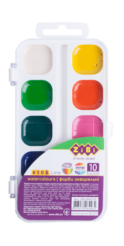 Акварельні фарби ZiBi Kids Line, 10 кольорів (ZB.6543-10) - фото 1