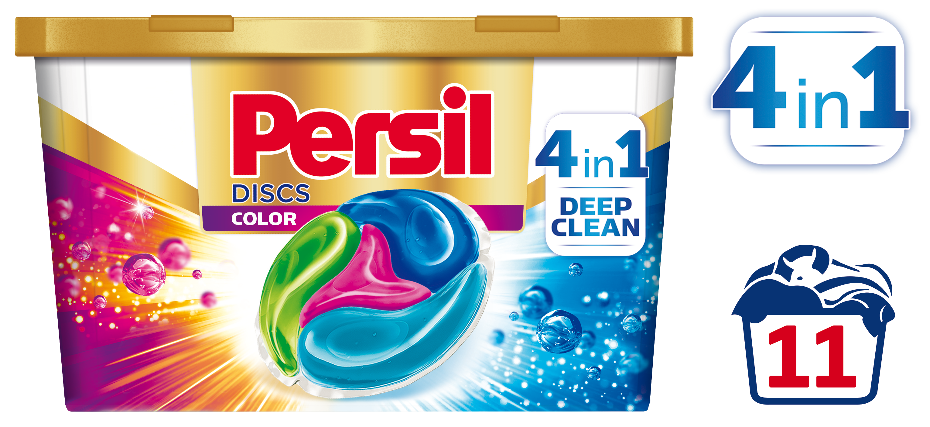 Диски для прання Persil Color 4 in 1 Discs Deep Clean Plus Active Fresh, 11 шт. (796702) - фото 2