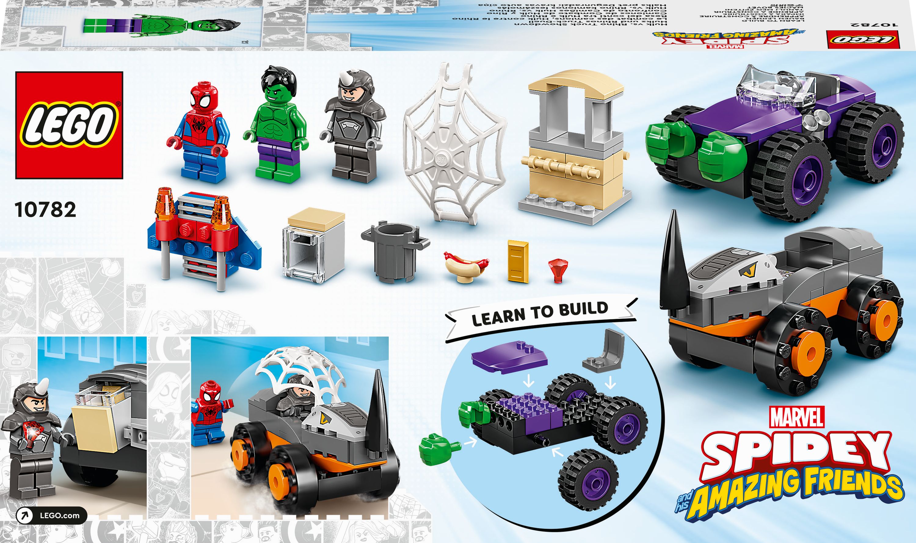 Конструктор LEGO Spidey Сутичка Халка та Носорога на вантажівках, 110 деталей (10782) - фото 9