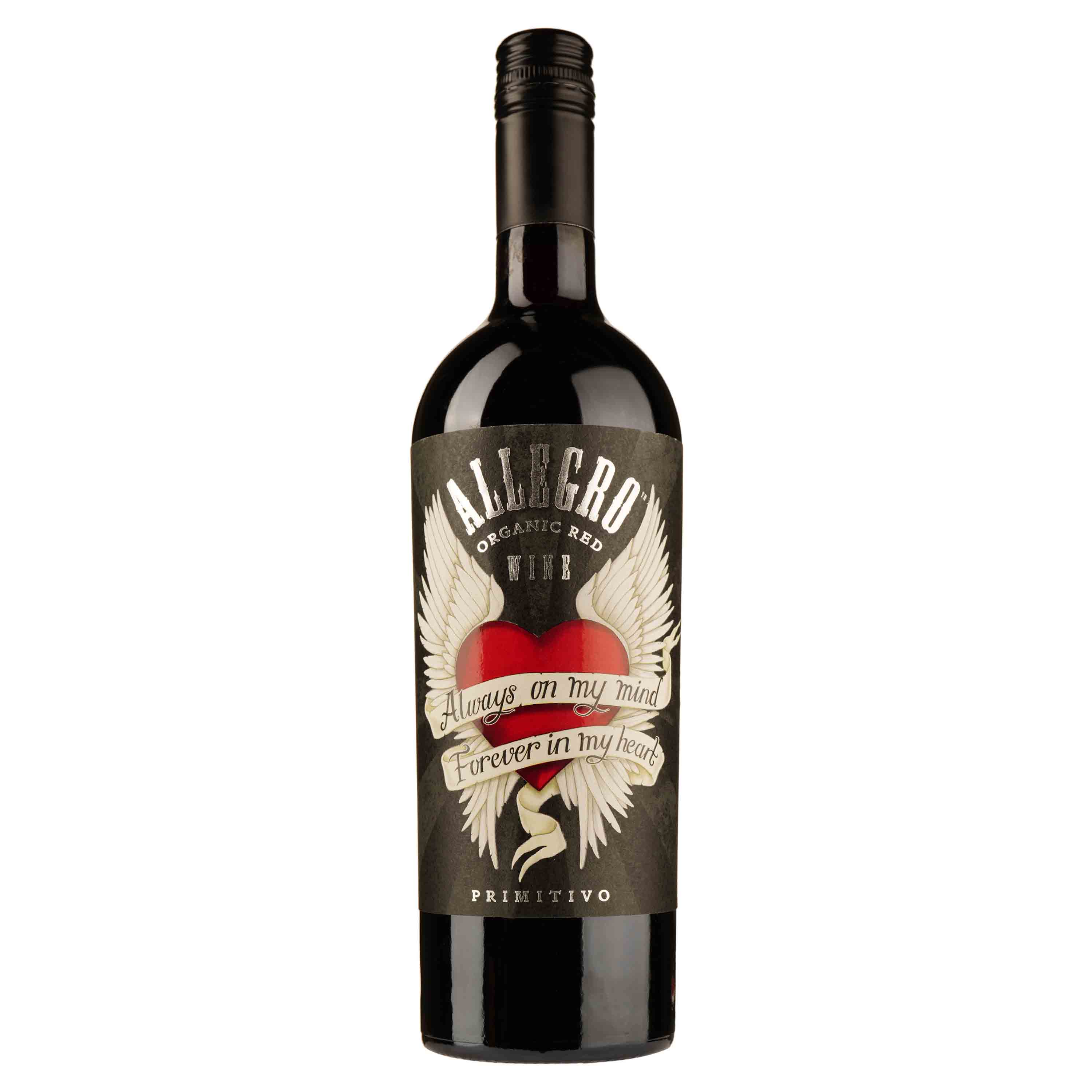 Вино Mare Magnum Primitivo Allegro Organic, червоне, сухе 14% 0,75 л - фото 1
