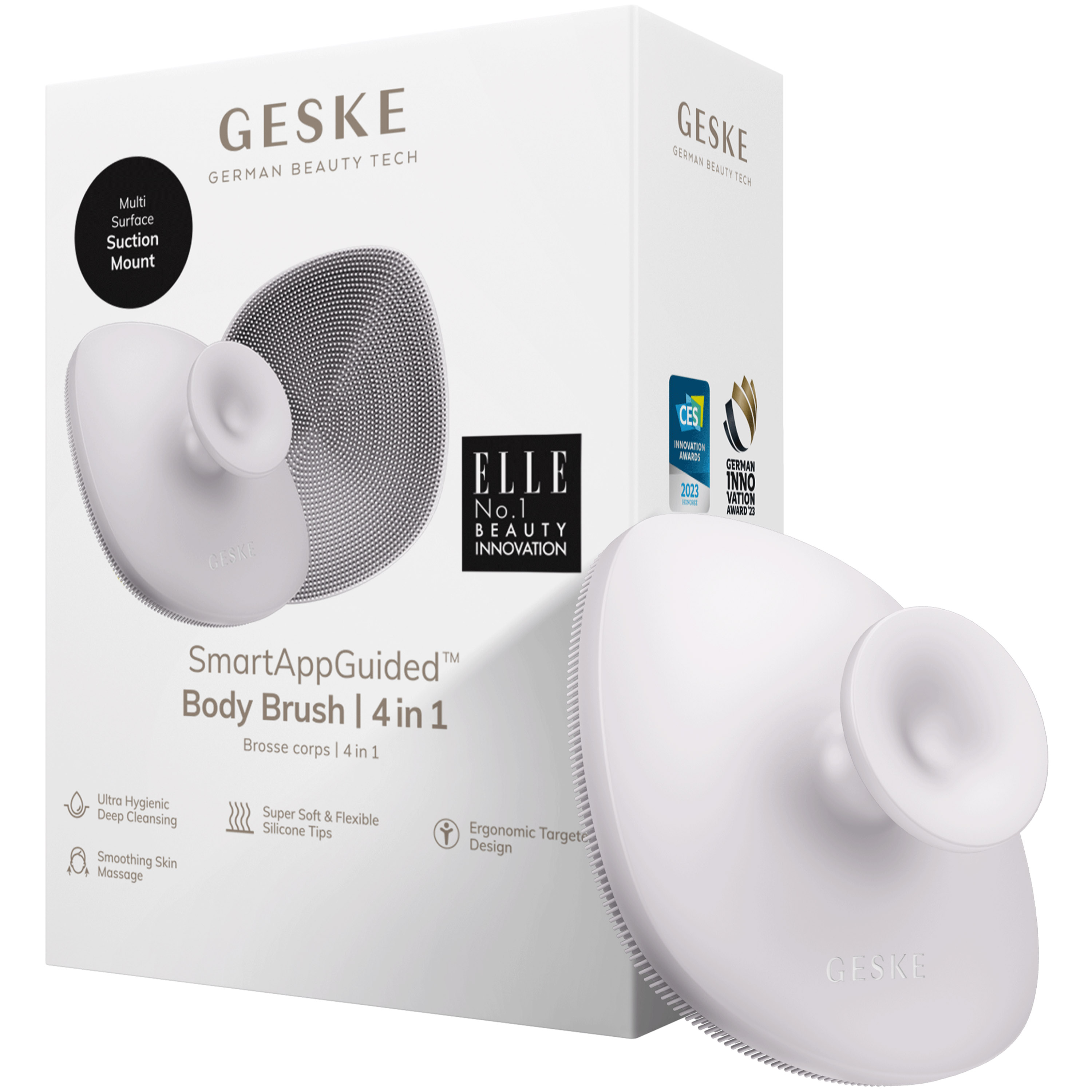 Щітка для тіла GESKE Body Brush 4 в 1 пудрова - фото 1