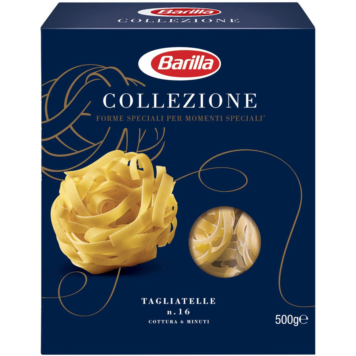 Макаронні вироби Barilla Collezione Tagliatelle №16 без яйця 500 г - фото 1