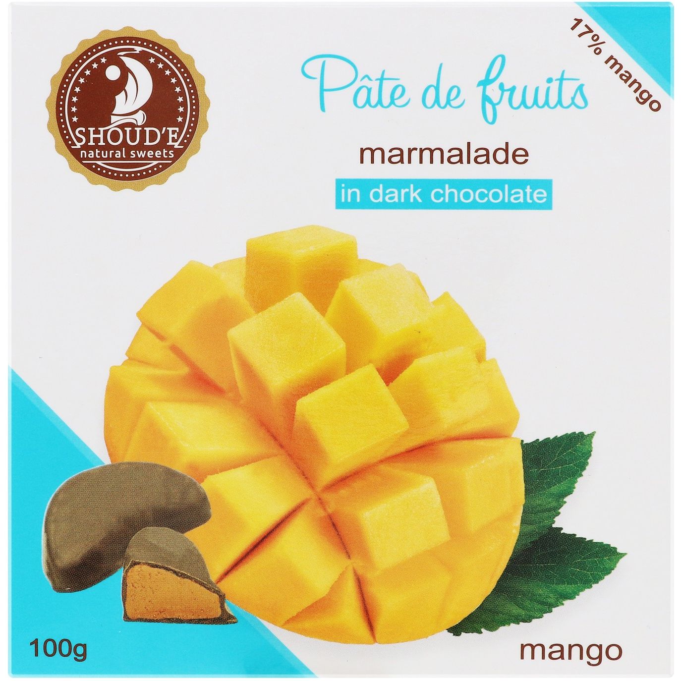 Мармелад Shoud'e Pate de fruits манго в шоколаді 100 г (865907) - фото 1