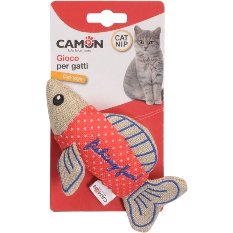 Игрушка для кошек Camon Рыбка с ароматом мяты 13.5 см в ассортименте - фото 1