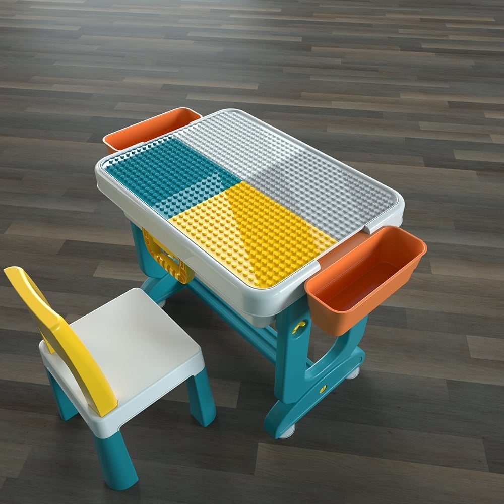 Детский многофункциональный столик и стульчик Poppet Трансформер 6в1, синий (PP-004) - фото 9