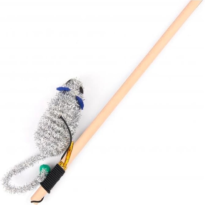 Іграшка для кота Nunbell Вудочка з мишкою 40 см в асортименті - фото 2