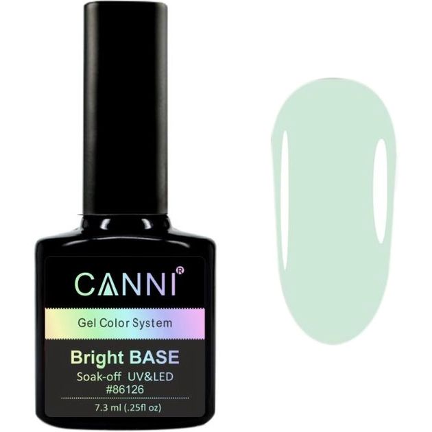 Цветное базовое покрытие Canni Gel Color Bright Base 651 нежный мятный 7.3 мл - фото 2