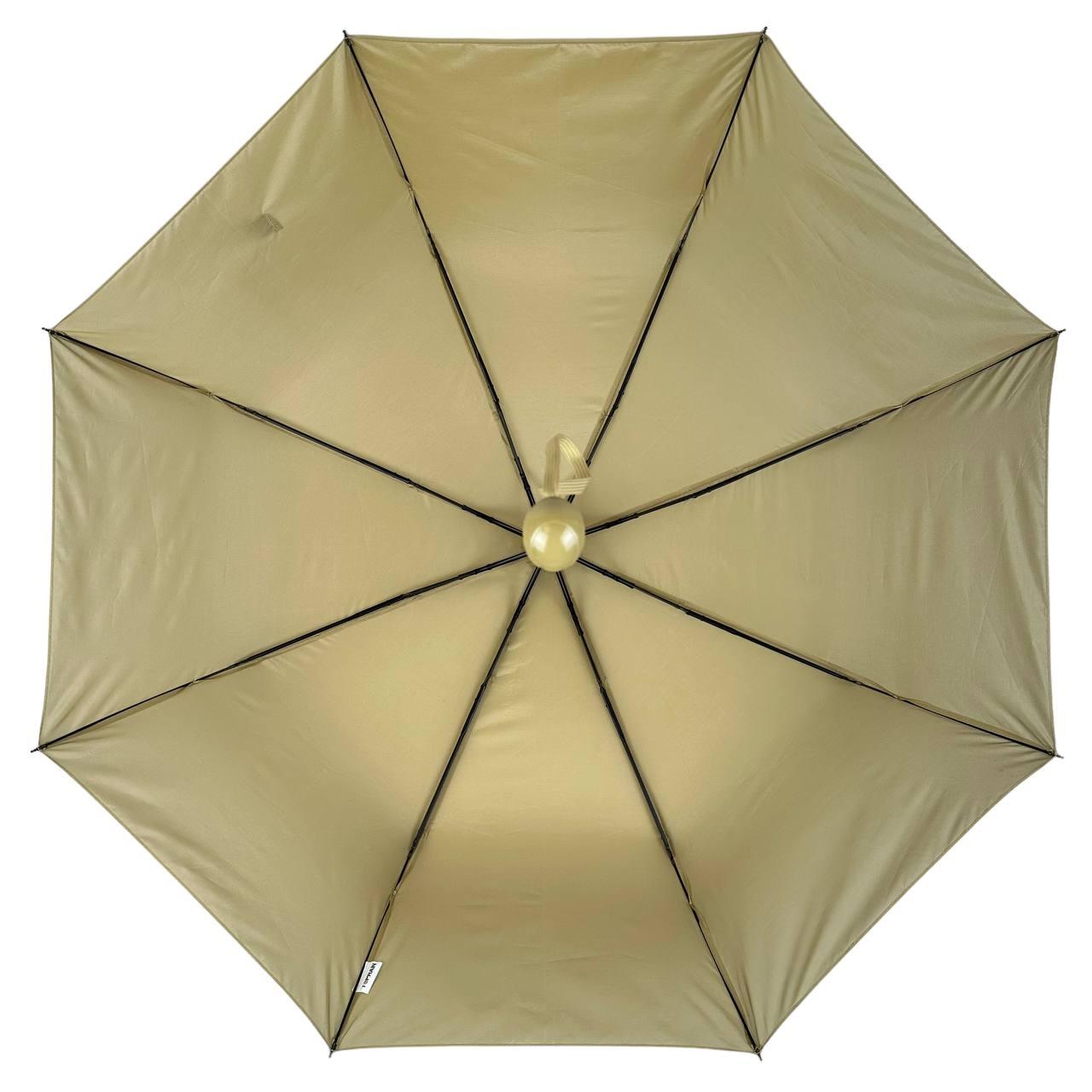 Женский складной зонтик полуавтомат Toprain 98 см бежевый - фото 3