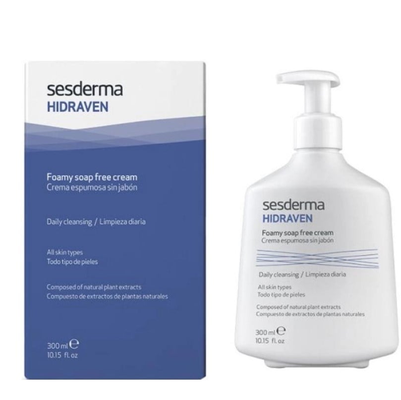 Пінистий гель для вмивання обличчя і тіла SesDerma Laboratories Hidraven Foamy Soapless Cream, 300 мл - фото 1