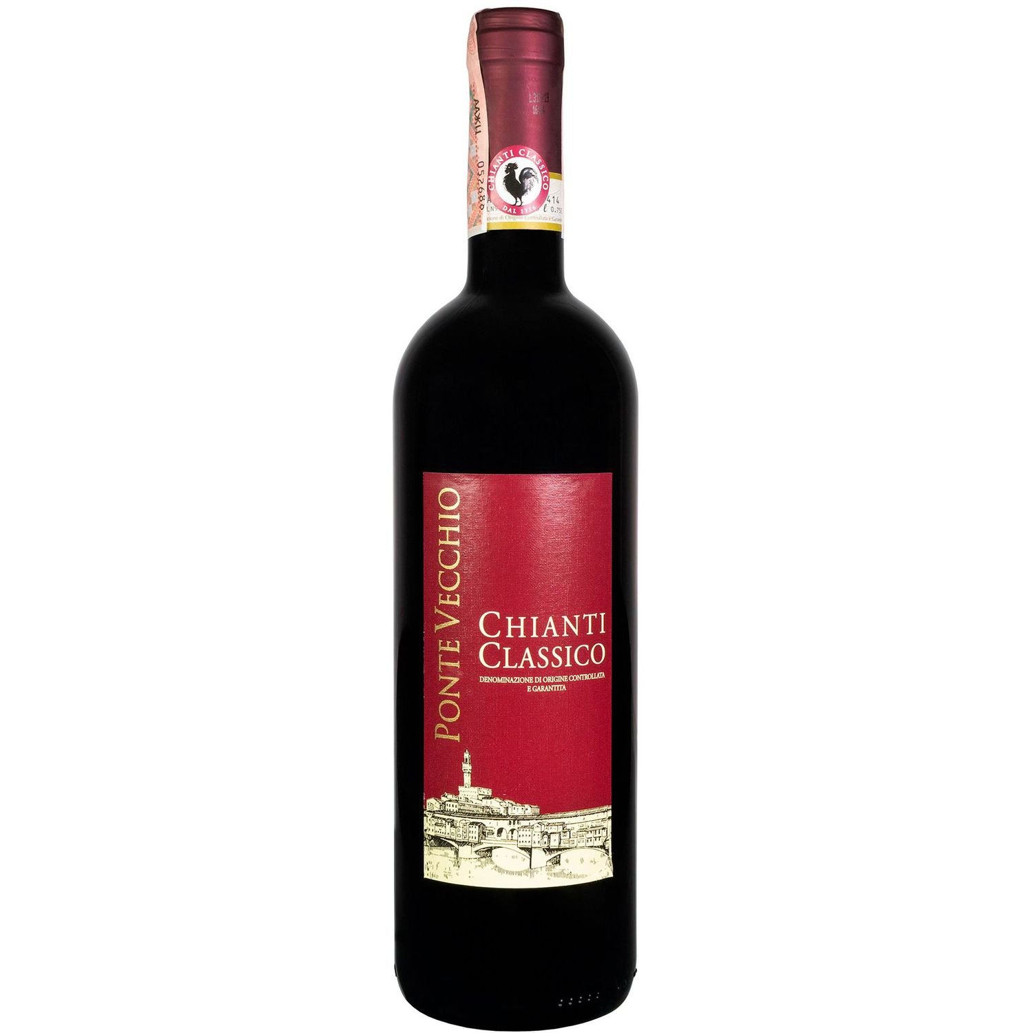 Вино Ponte Vecchio Chianti Classico DOCG, красное, сухое, 0,75 л - фото 1