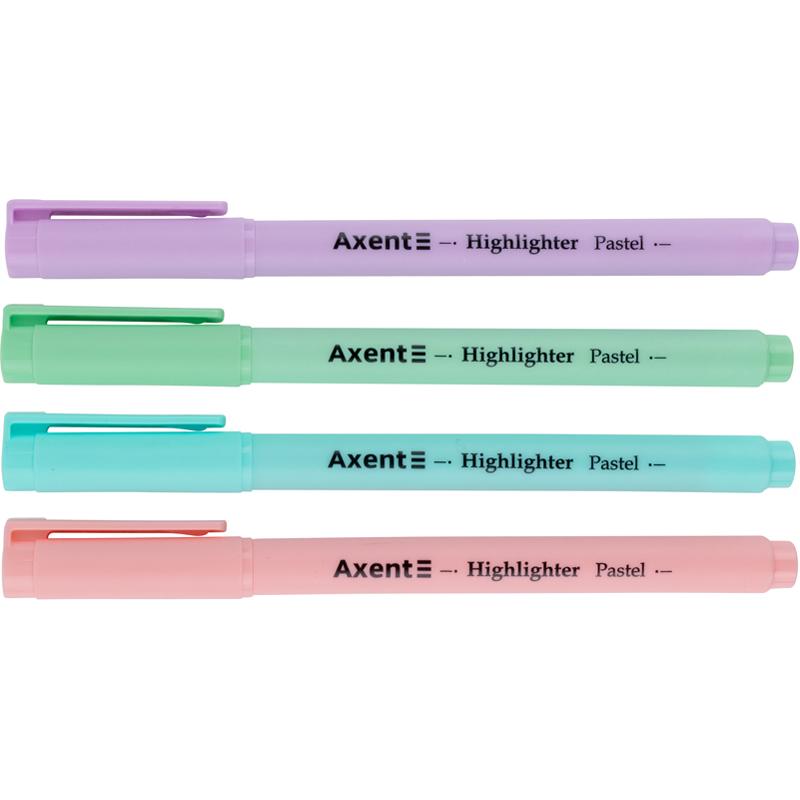 Набор текстовых маркеров Axent Highlighter Pastel клиновидных 2-4 мм 4 шт. (2533-40-A) - фото 4