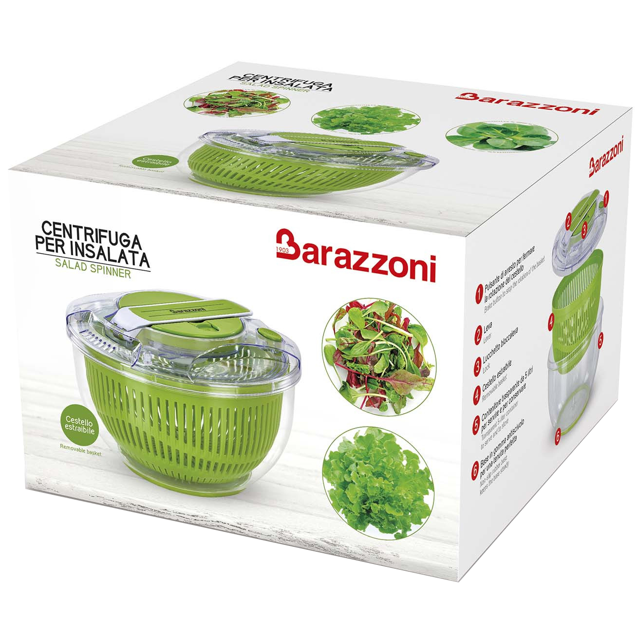 Центрифуга для сушки зелени Barazzoni 25 см (8170010) - фото 3