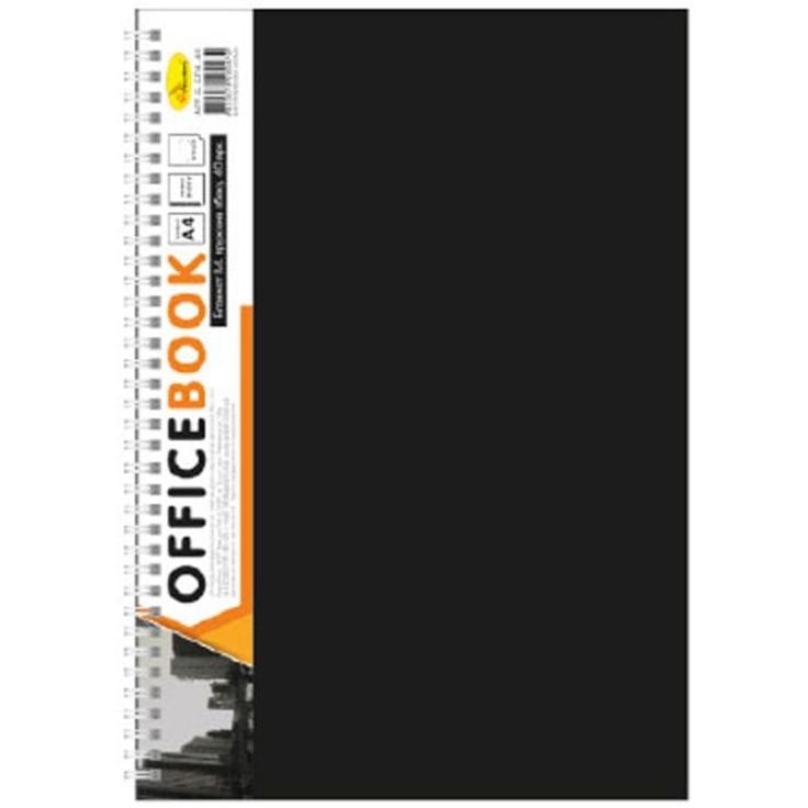 Блокнот Апельсин А4 АП-1502 80 листов пружина сбоку черный        - фото 1