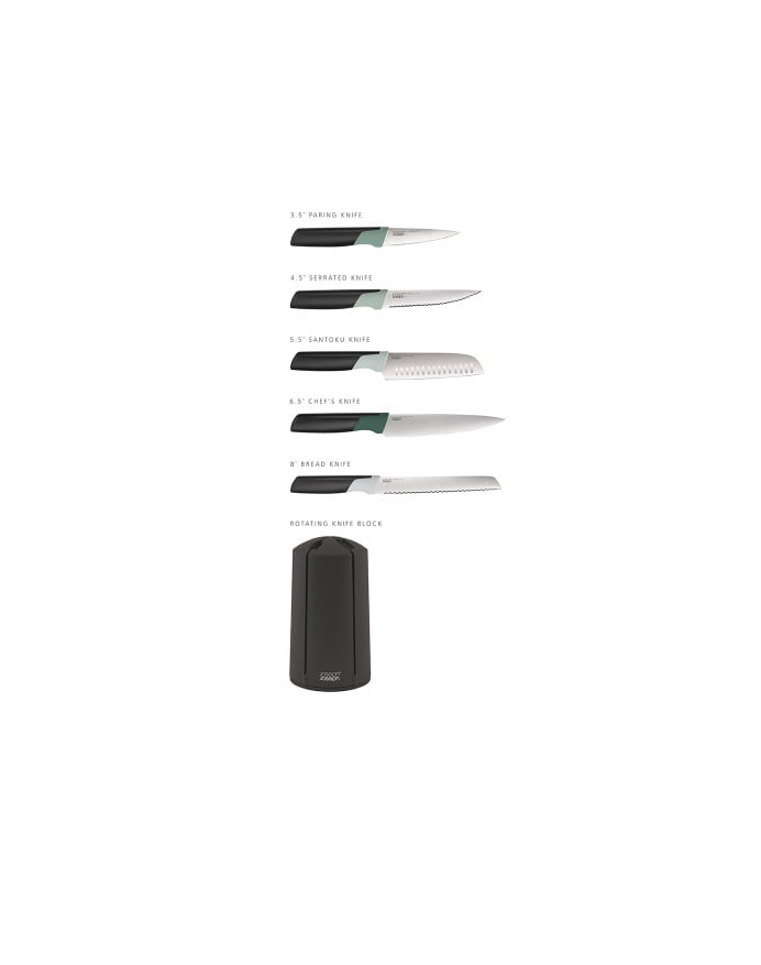 Набір ножів Joseph Joseph та підставкою, 6 предметів, оливковий (10541) - фото 5