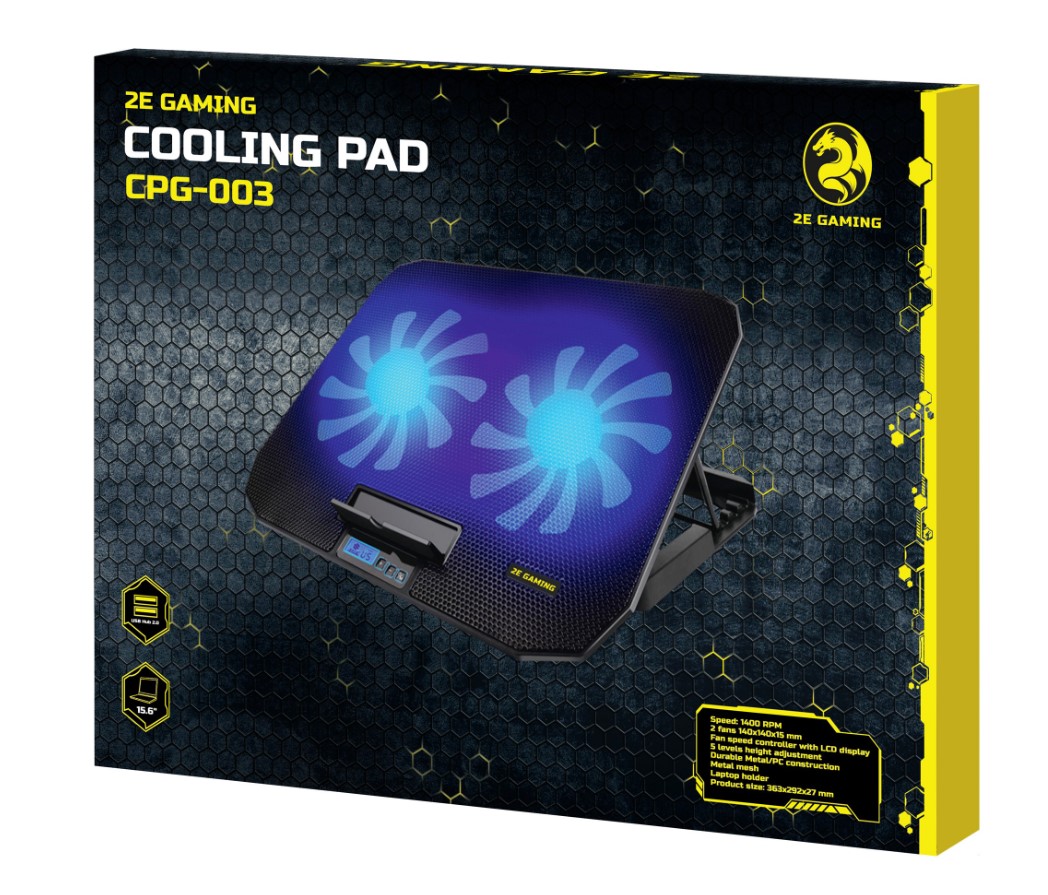 Охолоджувальна підставка для ноутбука 2E Gaming CPG003 2xFan LED 15.6 дюймів  - фото 11