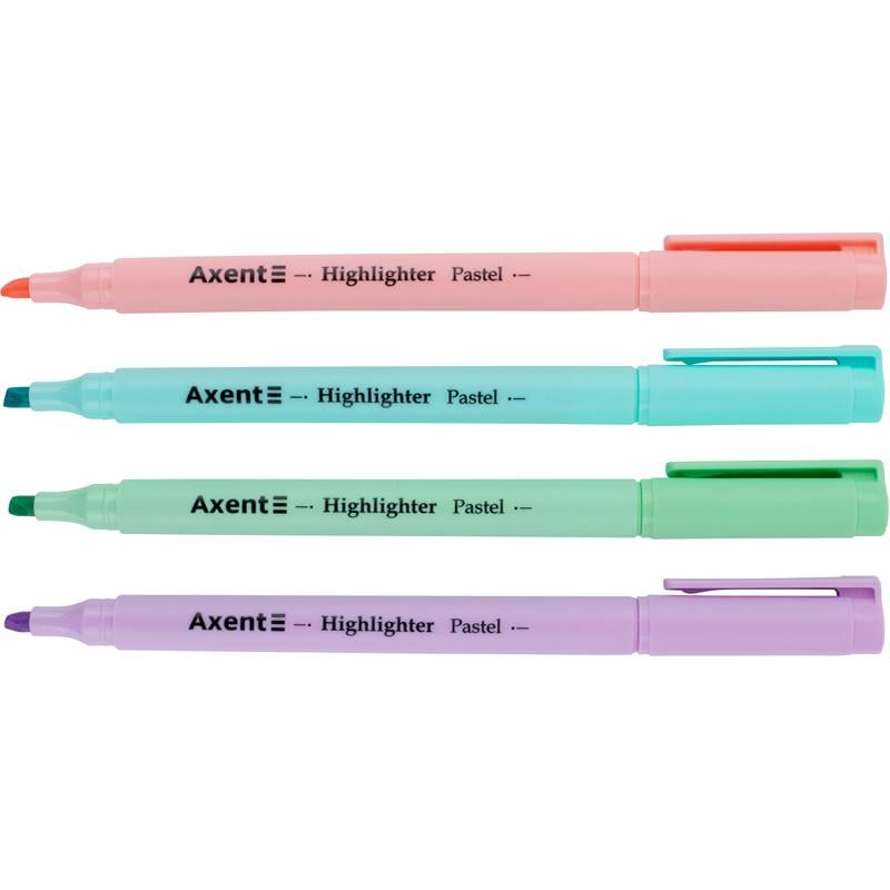 Набір текстових маркерів Axent Highlighter Pastel клиноподібних 2-4 мм 4 шт. (2533-40-A) - фото 3