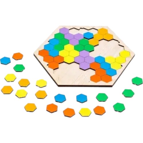 Дерев'яна гра-головоломка для дітей PuzzleOk Шестикутник - фото 1