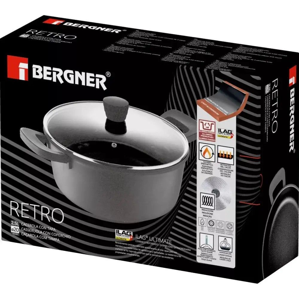 Кастрюля Bergner Retro с крышкой 20 см 2.5 л (BG-30737-NP) - фото 2