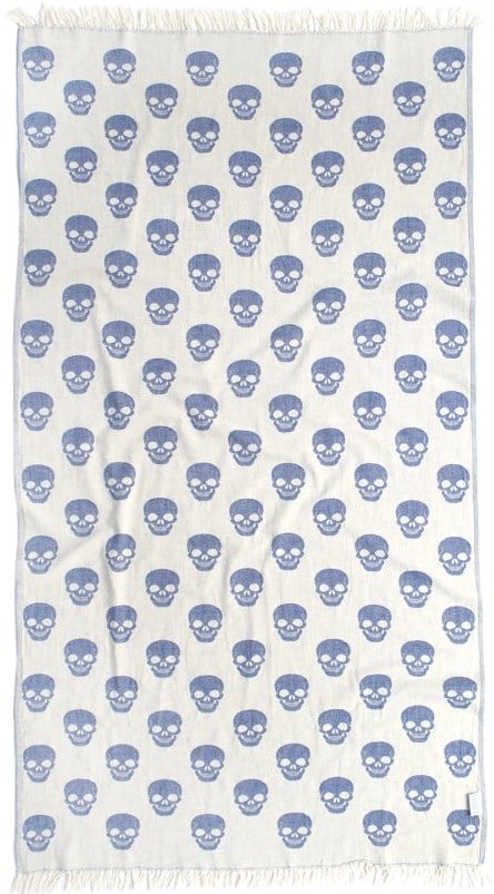 Полотенце Lotus Home Pestemal Skull 160х90, синий с белым (svt-2000022305860) - фото 3