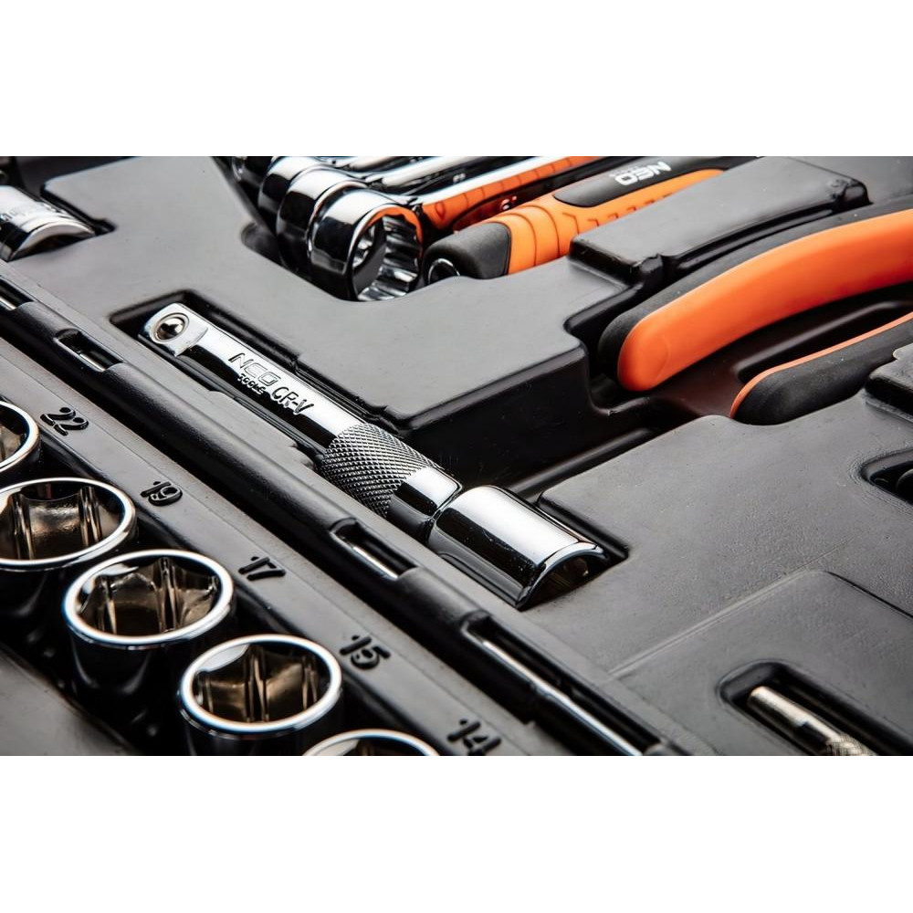 Набор инструментов Neo Tools универсальный 1/2", 1/4", CrV 100 шт. (08-920) - фото 5